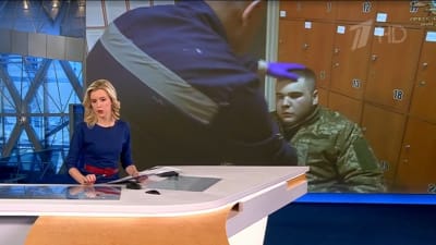 Skärmdump från Pervyj kanal i Ryssland: Nyhetssändning