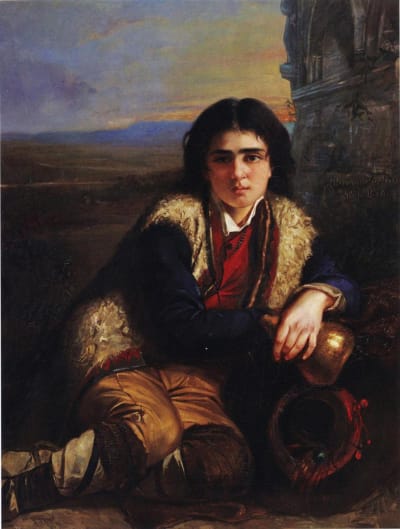 Alexandra Frosterus-Såltins målning "Savoyardgosse" (1863).