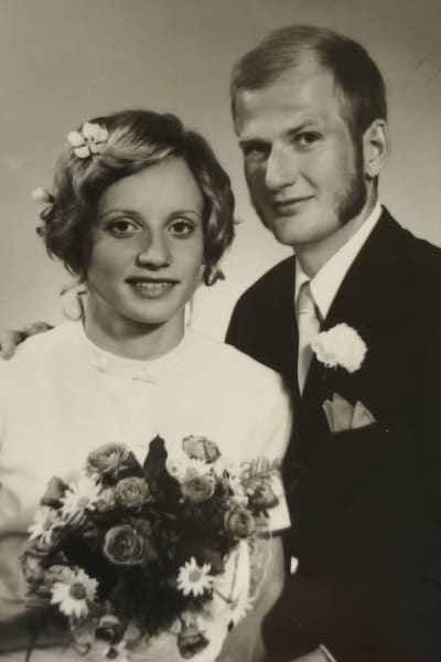 Nina och Rune Holméns bröllopsfoto.