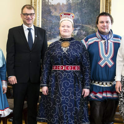 Statsminister Juha Sipilä träffade representanter för sametinget i Helsingfors 5.5.2017. 