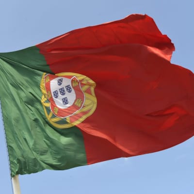 Portugalin lippu liehuu Lissabonissa.