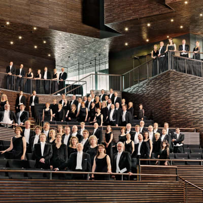 Medlemmarna i Radions symfoniorkester (utan instrument) i Musikhuset i Helsingfors