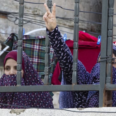 Kvinnor i flyktinglägret Al-Baqa'a  i Amman, Jordanien 31.1.2020