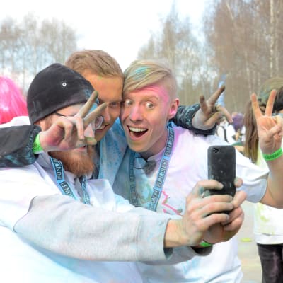 Precis ALLA tog selfies efter loppet. Så även Petter, Magnus och Nicke.