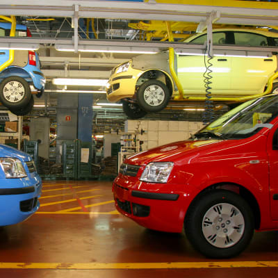 Fiat Pandan valmistusta Puolassa Tychyn tehtaalla.