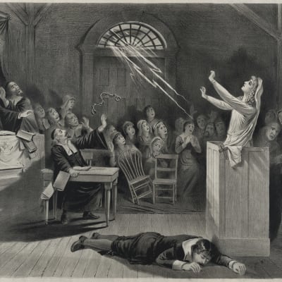 Häxdomstolen i Salem. Illustration.