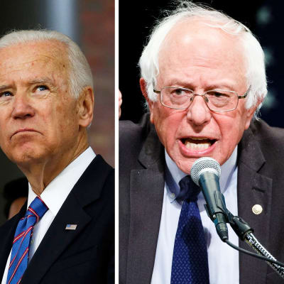 Elizabeth Warren, Joe Biden och Bernie Sanders. 