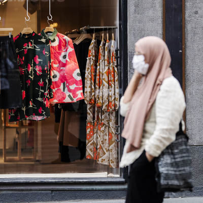 Kuvassa on Marimekon liike Helsingin keskustassa elokuussa 2020.