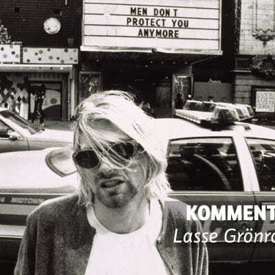 Lasse Grönroos kommentarsfoto för Kurt Cobain som står framför polisbil.