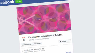 Den feministiska demonstrationen på Facebook.
