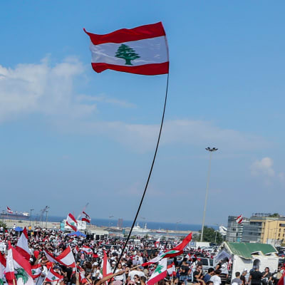 Regeringsfientliga demonstrationer i Beirut.