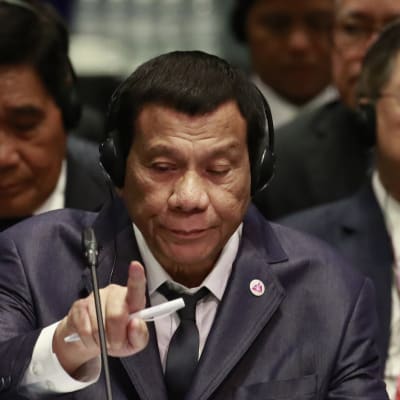 Presidentti Rodrigo Duterte kuvattuna Asean-huippukokouksessa Singaporessa 14. marraskuuta 2018.
