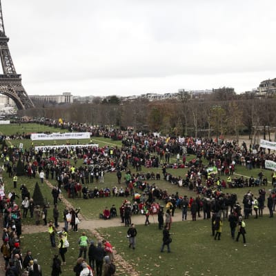 Demonstration under klimatmötet i Paris 2015.