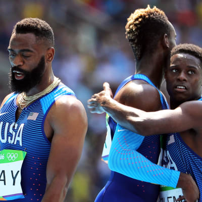 Christian Coleman längst till höger har nytt årsbästa på 100 meter.