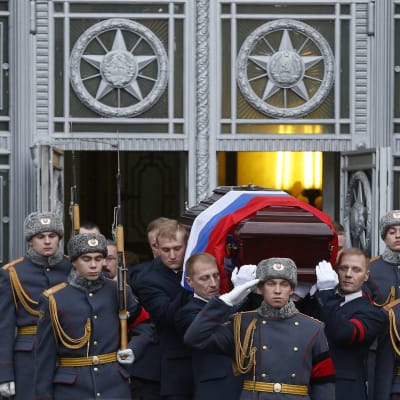 Venäjän Turkin-suurlähettilään Andrei Karlovin hautajaiset olivat joulukuussa 2016.