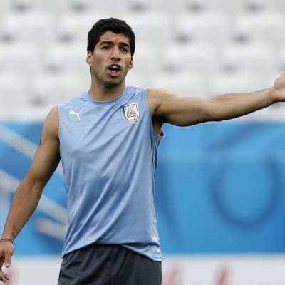 Suarez under träningar i VM 2014