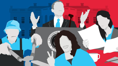 Grafisk illustration som symboliserar USA:s president.