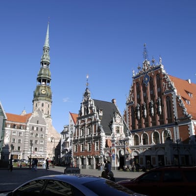 Vy från gamla stan i Lettlands huvudstad Riga