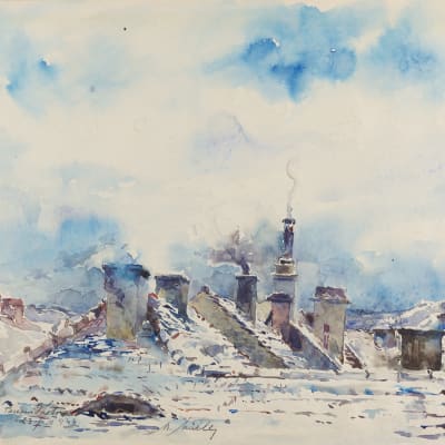 Moritz Müller: Dächer im Winter / Rooftops in the Winter (1944)