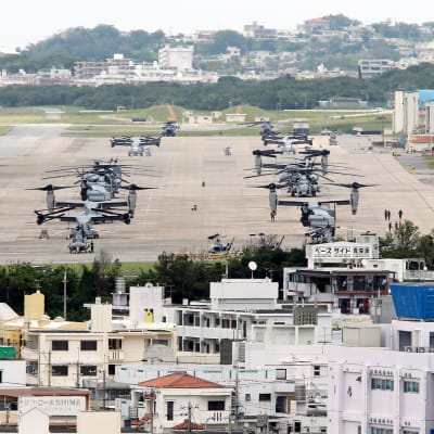 Yhdysvaltain laivaston lentotukikohta Okinawan saarella Japanissa.