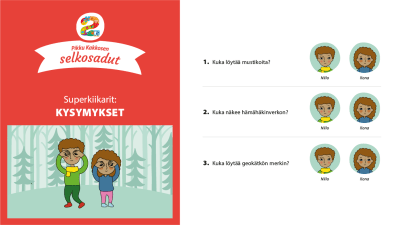 Pikku Kakkosen selkosadut, tulostettava kysymys tehtävä