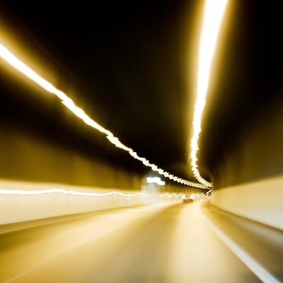 Motorvägstunnel på vägen mot Åbo.