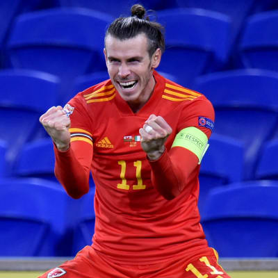 Gareth Bale firar mål i landslaget.