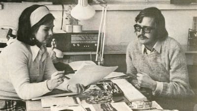 Gia Mellin och Kurt-Erik Wikstedt, Borgåbladet 2.2.1973.