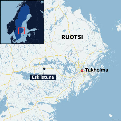 Kartalla Eskilstunan kaupunki Ruotsissa.