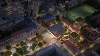Bidraget "Agoras" vision över hur konserthuset vid Aningaisbacken i Åbo ska utvecklas. 