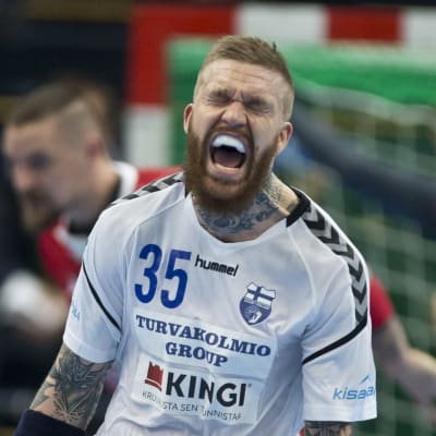 Teemu Tamminen frustrerad, Finland-Slovakien, januari 2018.