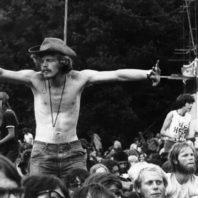 Woodstockin yleisöä.