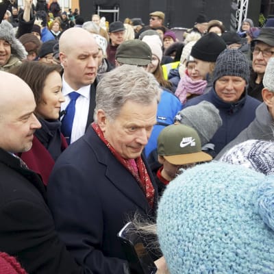 Sauli Niinistö under ett besök i Kuopio 19 mars 2017