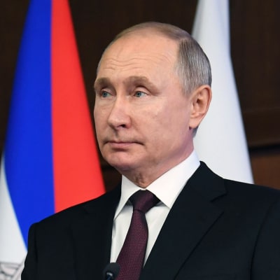 Rysslands president Vladimir Putin håller tal i Moskva den 21 december 2020.
