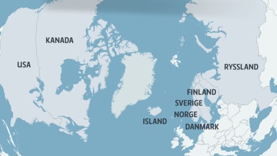 Karta över de arktiska länderna