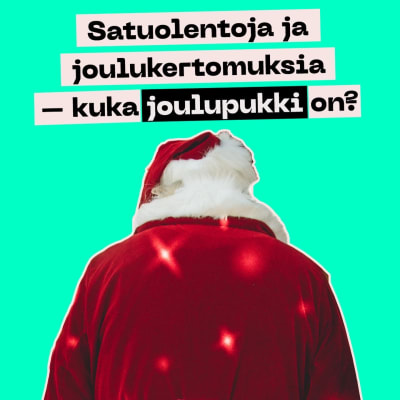 Punaiseen asuun pukeutuneen joulupukin takaprofiili.