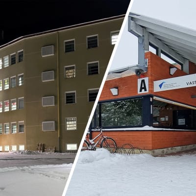 Kaksoiskuva, jonka vasemmassa laidassa Oulun Heikinharjun vastaanottokeskus ja oikeassa reunassa Joutsenon vastaanottokeskus.