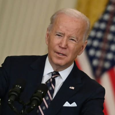 USA:s president Joe Biden håller tal i Vita huset den 22 februari 2022  om Rysslands agerande gentemot Ukraina.