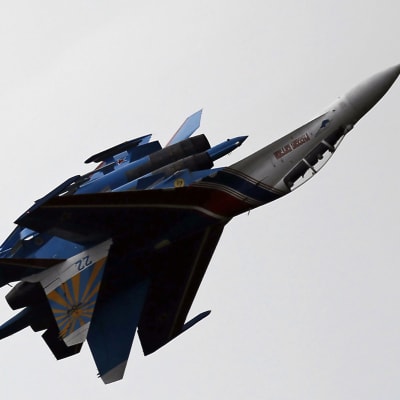 Ryskt jaktplan vid en flyguppvisning utanför Moskva 1.8.2015