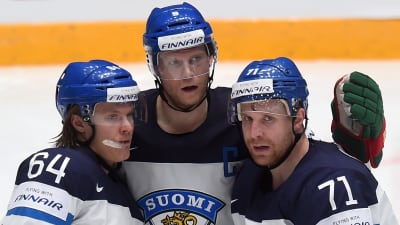 Mikael Granlund, Mikko Koivu och Leo Komarov, VM 2016.