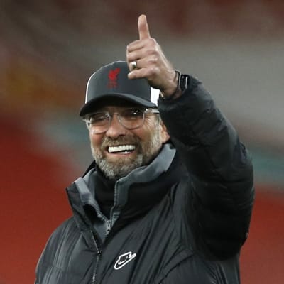 Under uppvärmningen var Liverpools tränaren Jürgen Klopp på gott humör.