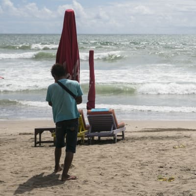 Stranden i Kuta, Bali.