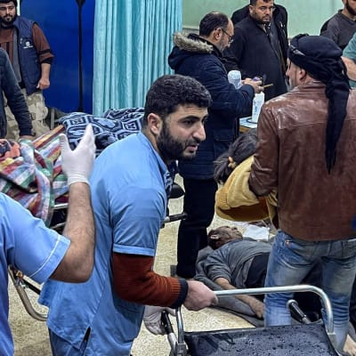 Skadade på akutavdelningen på Bab al-Hawa-sjukhuset i Syrien, i den oppositionskontrollerade provinsen Idlib vid gränsen till Turkiet.