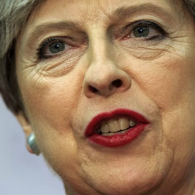 Storbritanniens premiärminister Theresa May under valnatten 8.6.2017