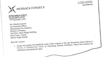 Revinnäinen Mossack Fonsecan asiakirjasta