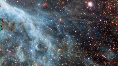 Stjärnhimmel sett genom teleskopet Hubble.