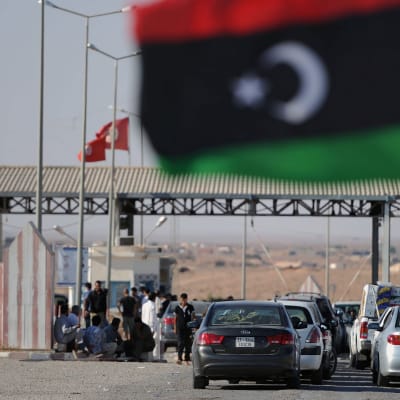 Gränsstation mellan Libyen och Tunisien