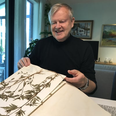Kalervo Koivisto esittelee kasviotaan.