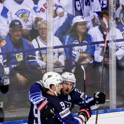 USA firar mål mot Finland, VM 2019.