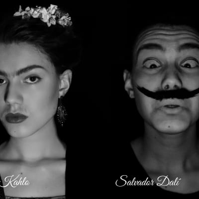 Maskeeraukset Frida ja Salvador.